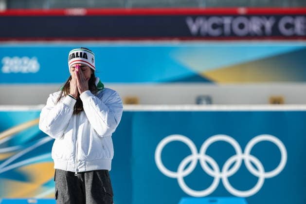 ITALY, TRENTINO-SOUTH TYROL - FEBRUARY 15, 2026: Lisa Vittozzi of Italy celebrates winning the women s 10km pursuit race during the 2026 Winter Olympic Games, Olympische Spiele, Olympia, OS at the Antholz-Anterselva Biathlon Arena 2026 Winter Olympics: Biathlon  - ZUMAt113 20260215_zaa_t113_323 Copyright: xMikhailxTereshchenkox