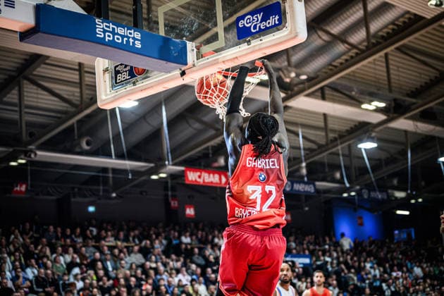 easycredit BBL Basketball Bundesliga 2025 2026 20 Matchday 15 02 2026 Science City Jena vs FC Bayern Munich Basketball Wenyen Gabriel Bayern with the Dunking Sparkassen Arena