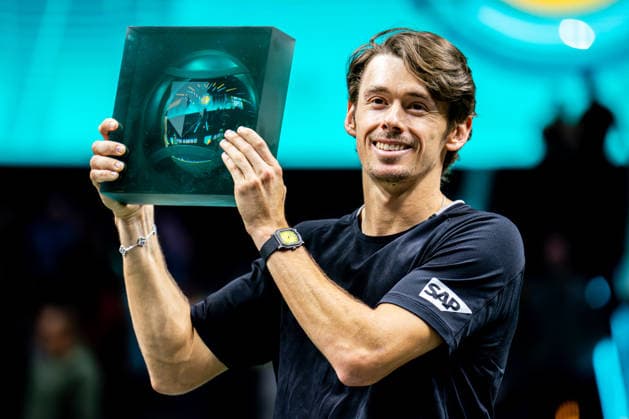 2026-02-15 ABN AMRO Open - Day Seven ROTTERDAM, NETHERLANDS - FEBRUARY 15: Alex de Minaur wins ABN AMRO Open 2026 during Day Seven of the ABN AMRO Open at Rotterdam Ahoy on February 15, 2026 in Rotterdam, Netherlands. (Photo by Gabriel Calvino Alonso BSR Agency) Rotterdam Netherlands Content not available for redistribution in The Netherlands directly or indirectly through any third parties. Copyright: xBSRxAgencyx