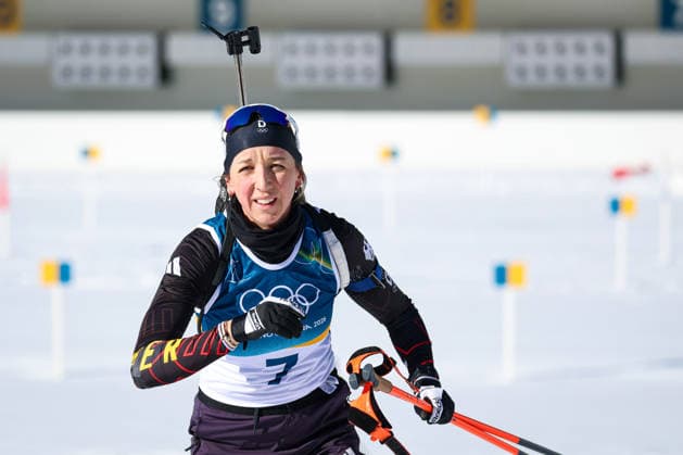 Antholz, Italien 15. Februar 2026: Biathlon Verfolgung Frauen 12,5 km - Olympia 2026 Im Bild: Franziska Preuss (GER) Anterselva Biathlon Arena *** Antholz, Italy 15 February 2026 Biathlon Pursuit Women 12.5 km Olympic Games 2026 In the picture Franziska Preuss GER Anterselva Biathlon Arena Copyright: xFotostandx xHettichx