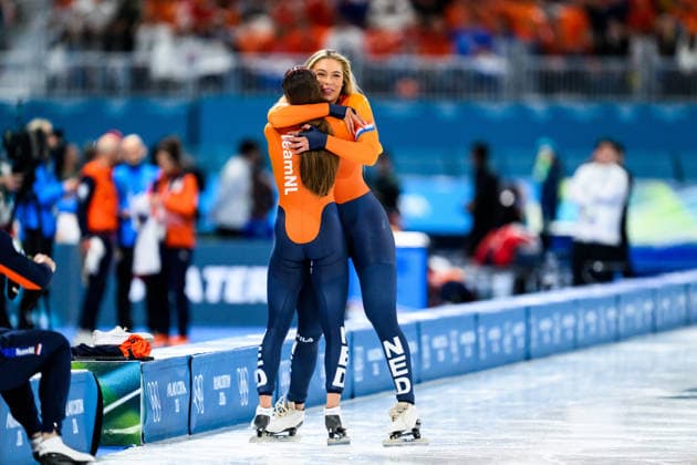 260215 Femke Kok and Jutta Leerdam of Netherlands celebrate after competing in women s 500m Speed skating, Eisschnelllauf during day 9 of the 2026 Winter Olympics on February 15, 2026 in Milan. Photo: Carl Sandin BILDBYRAN kod CS CS0881 skridskor speed skating Olympic Games, Olympische Spiele, Olympia, OS olympics winter olympics os ol olympiska spel vinter-os olympiske leker milano cortina 2026 milan cortina 2026 milano cortina 2026 olympic games milano cortina 2026 winter olympic games milano cortina-os milano cortina-ol vinter-ol 9 bbeng dam jubel *** 260215 Femke Kok and Jutta Leerdam of Netherlands celebrate after competing in women s 500m speed skating during day 9 of the 2026 Winter Olympics on February 15, 2026 in Milan Photo Carl Sandin BILDBYRAN code CS CS0881 skates speed skating olympic games olympics winter olympics os ol olympic games winter os olympic games milano cortina 2026 milan cortina 2026 milano cortina 2026 olympic games milano cortina 2026 winter olympic games milano cortina os milano cortina ol winter ol 9 bbeng dam jubel  Copyright: CARLxSANDIN BB260215CS051