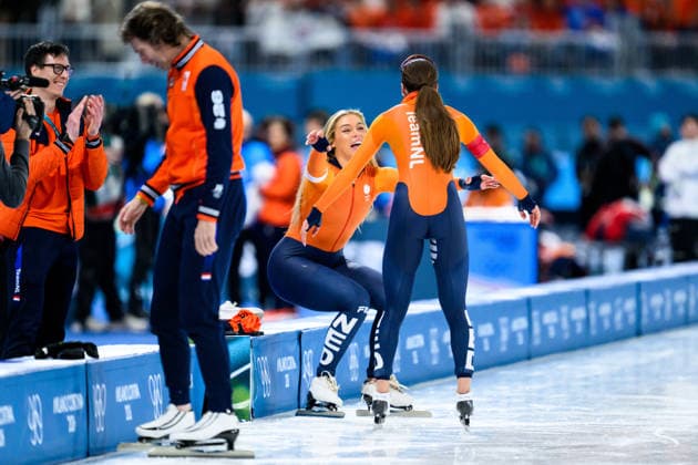 260215 Femke Kok and Jutta Leerdam of Netherlands celebrate after competing in women s 500m Speed skating, Eisschnelllauf during day 9 of the 2026 Winter Olympics on February 15, 2026 in Milan. Photo: Carl Sandin BILDBYRAN kod CS CS0881 skridskor speed skating Olympic Games, Olympische Spiele, Olympia, OS olympics winter olympics os ol olympiska spel vinter-os olympiske leker milano cortina 2026 milan cortina 2026 milano cortina 2026 olympic games milano cortina 2026 winter olympic games milano cortina-os milano cortina-ol vinter-ol 9 bbeng dam jubel *** 260215 Femke Kok and Jutta Leerdam of Netherlands celebrate after competing in women s 500m speed skating during day 9 of the 2026 Winter Olympics on February 15, 2026 in Milan Photo Carl Sandin BILDBYRAN code CS CS0881 skates speed skating olympic games olympics winter olympics os ol olympic games winter os olympic games milano cortina 2026 milan cortina 2026 milano cortina 2026 olympic games milano cortina 2026 winter olympic games milano cortina os milano cortina ol winter ol 9 bbeng dam jubel  Copyright: CARLxSANDIN BB260215CS054