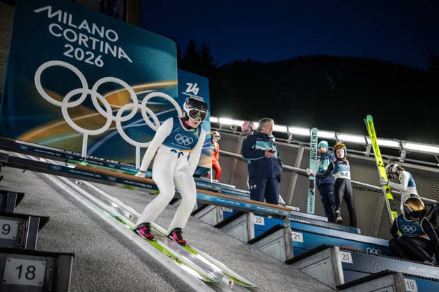 260215 Frida Westman of Sweden during a trial run ahead of the women™s large hill individual Ski jumping, Skispringen, Ski, nordisch during day 9 of the 2026 Winter Olympics on February 15, 2026 in Predazzo. Photo: Maxim Thore BILDBYRAN kod MT MT0984 backhoppning ski jumping skihopping Olympic Games, Olympische Spiele, Olympia, OS olympics winter olympics os ol olympiska spel vinter-os olympiske leker milano cortina 2026 milan cortina 2026 milano cortina 2026 olympic games milano cortina 2026 winter olympic games milano cortina-os milano cortina-ol vinter-ol 9 bbeng dam sverige *** 260215 Frida Westman of Sweden during a trial run ahead of the women™s large hill individual ski jumping during day 9 of the 2026 Winter Olympics on February 15, 2026 in Predazzo Photo Maxim Thore BILDBYRAN kod MT MT0984 backhoppning ski jumping skihopping olympic games olympics winter olympics os ol olympiska spel vinter os olympiske leker milano cortina 2026 milan cortina 2026 milano cortina 2026 olympic games milano cortina 2026 winter olympic games milano cortina os milano cortina ol vinter ol 9 bbeng dam sverige  Copyright: MAXIMxTHORE BB260215MT121