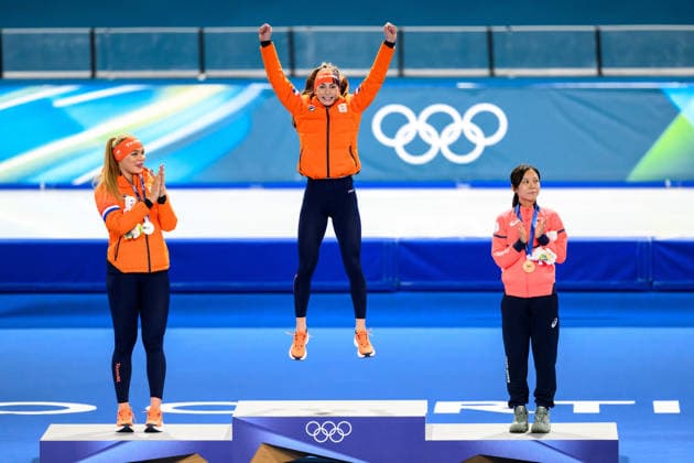 260215 Jutta Leerdam of Netherlands, Femke Kok of Netherlands and Miho Takagi of Japan celebrate on the podium after competing in women s 500m Speed skating, Eisschnelllauf during day 9 of the 2026 Winter Olympics on February 15, 2026 in Milan. Photo: Carl Sandin BILDBYRAN kod CS CS0881 skridskor speed skating Olympic Games, Olympische Spiele, Olympia, OS olympics winter olympics os ol olympiska spel vinter-os olympiske leker milano cortina 2026 milan cortina 2026 milano cortina 2026 olympic games milano cortina 2026 winter olympic games milano cortina-os milano cortina-ol vinter-ol 9 bbeng dam *** 260215 Jutta Leerdam of Netherlands, Femke Kok of Netherlands and Miho Takagi of Japan celebrate on the podium after competing in women s 500m speed skating during day 9 of the 2026 Winter Olympics on February 15, 2026 in Milan Photo Carl Sandin BILDBYRAN code CS CS0881 skates speed skating olympic games olympics winter olympics os ol olympic games winter os olympic games milano cortina 2026 milan cortina 2026 milano cortina 2026 olympic games milano cortina 2026 winter olympic games milano cortina os milano cortina ol winter ol 9 bbeng dam  Copyright: CARLxSANDIN BB260215CS057