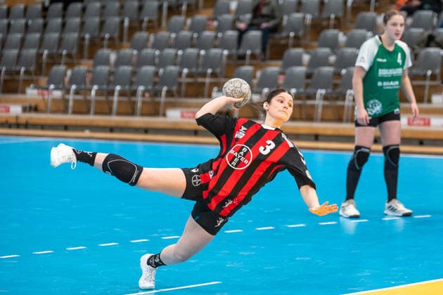 Dana Gruner TSV Bayer 04 Leverkusen, 03 on seven-meter TSV Bayer 04 Leverkusen vs SG 09 Kirchhof, Handball, ALSCO Handball Bundesliga Women, Matchday 18, Season 2025 2026, 15 02 2026 TSV Bayer 04 Leverkusen vs SG 09 Kirchhof, Handball, ALSCO Handball Bundesliga Women, Matchday 18, Season 2025 2026, 15 02 2026 Leverkusen Copyright: xEibner-Pressefoto ThomasxHaeslerx EP_THR