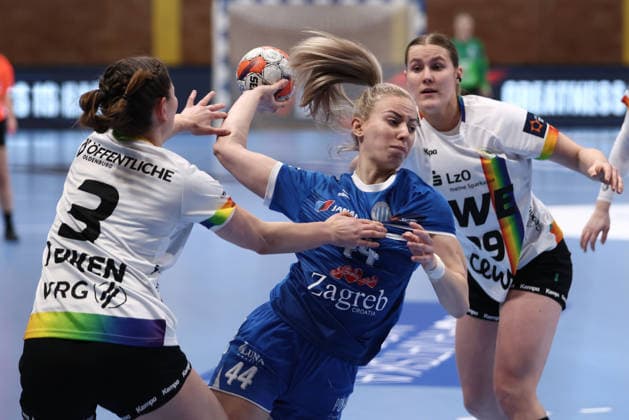 HC Lokomotiva v Vfl Oldenburg - EHF European League Women ZAGREB, CROATIA - FEBRUARY 15: Iva Zrilic of HC Lokomotiva in action during the EHF European League Women - Group Phase match between HC Lokomotiva and Vfl Oldenburg at Sports Hall Sutinska Vrela on February 15, 2026 in Zagreb, Croatia.  JosipxMikacic PIXSELL