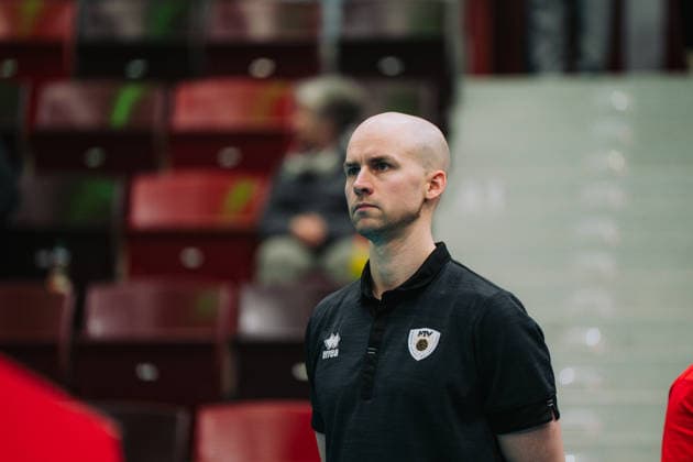 Hasse Mattila Barock Volleys MTV Ludwigsburg, Coach before the match, Barock Volleys MTV Ludwigsburg vs Berlin Recycling Volleys, Volleyball, 1 Bundesliga, 22 Matchday, Season 2025 2026, 15 02 2026, Barock Volleys MTV Ludwigsburg vs Berlin Recycling Volleys, Volleyball, 1 Bundesliga, 22 Matchday, Season 2025 2026, 15 02 2026, Ludwigsburg Copyright: xEibner-Pressefoto LarsxNeumannx EP_LNN
