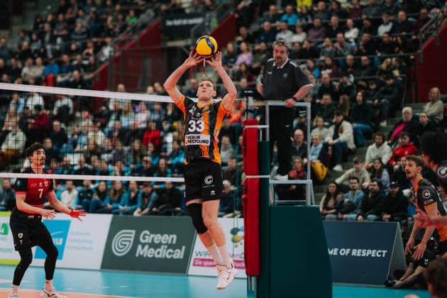 Pass by Fedor Ivanov Berlin Recycling Volleys, 33 , Barock Volleys MTV Ludwigsburg vs Berlin Recycling Volleys, Volleyball, 1 Bundesliga, 22 Matchday, Season 2025 2026, 15 02 2026, Barock Volleys MTV Ludwigsburg vs Berlin Recycling Volleys, Volleyball, 1 Bundesliga, 22 Matchday, Season 2025 2026, 15 02 2026, Ludwigsburg Copyright: xEibner-Pressefoto LarsxNeumannx EP_LNN