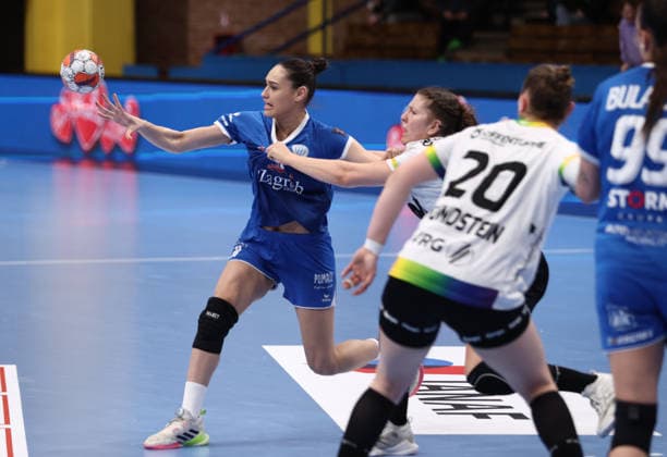 HC Lokomotiva v Vfl Oldenburg - EHF European League Women ZAGREB, CROATIA - FEBRUARY 15: Andrea Sedloska of HC Lokomotiva in action during the EHF European League Women - Group Phase match between HC Lokomotiva and Vfl Oldenburg at Sports Hall Sutinska Vrela on February 15, 2026 in Zagreb, Croatia.  JosipxMikacic PIXSELL