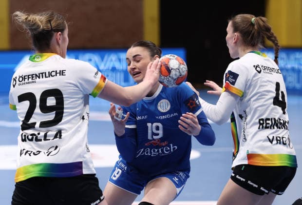 HC Lokomotiva v Vfl Oldenburg - EHF European League Women ZAGREB, CROATIA - FEBRUARY 15: Dunja Tabak of HC Lokomotiva in action during the EHF European League Women - Group Phase match between HC Lokomotiva and Vfl Oldenburg at Sports Hall Sutinska Vrela on February 15, 2026 in Zagreb, Croatia.  JosipxMikacic PIXSELL