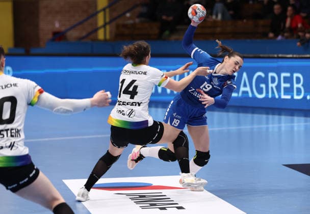 HC Lokomotiva v Vfl Oldenburg - EHF European League Women ZAGREB, CROATIA - FEBRUARY 15: Dunja Tabak of HC Lokomotiva in action during the EHF European League Women - Group Phase match between HC Lokomotiva and Vfl Oldenburg at Sports Hall Sutinska Vrela on February 15, 2026 in Zagreb, Croatia.  JosipxMikacic PIXSELL