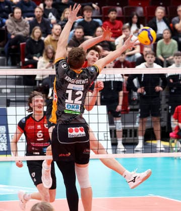 15 02 2026, Germany, Ludwigsburg Volleyball Barock Volleys MTV Ludwigsburg vs Berlin Recycling Volleys, Jan Huber LB, back