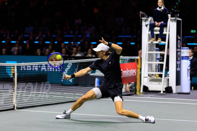 2026-02-15 ABN AMRO Open ROTTERDAM, NETHERLANDS - FEBRUARY 15: Alex de Minaur of Australia during the Final at the ABN AMRO Open at Ahoy on February 15, 2026 in Rotterdam, Netherlands. Rotterdam Ahoy Netherlands Content not available for redistribution in The Netherlands directly or indirectly through any third parties. Copyright: xMarcelxvanxPlateringenx