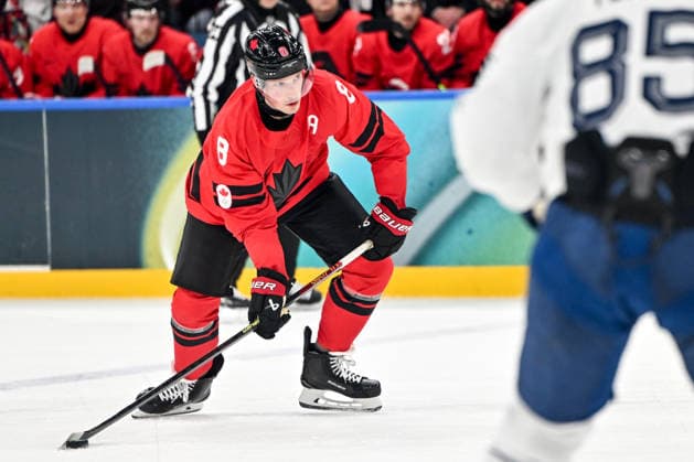 15 02 2026, Milano, Santa Giulia Ice hockey, Eishockey Arena, Winter Olympics: Canada - France (Ice Hockey), Cale Makar of Canada Milano Santa Giulia Ice Hockey Arena Lombardy Italy *** 15 02 2026, Milano, Santa Giulia Ice Hockey Arena, Winter Olympics Canada France Ice Hockey , Cale Makar of Canada Milano Santa Giulia Ice Hockey Arena Lombardy Italy Copyright: xJustPictures.ch AndreaxBrancax jp-en-AnBr-AB-AAB_528515022026