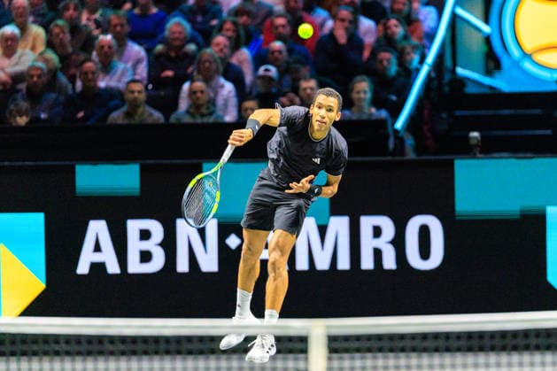 2026-02-15 ABN AMRO Open ROTTERDAM, NETHERLANDS - FEBRUARY 15: Felix Auger-Aliassime of Canada during the Final at the ABN AMRO Open at Ahoy on February 15, 2026 in Rotterdam, Netherlands. Rotterdam Ahoy Netherlands Content not available for redistribution in The Netherlands directly or indirectly through any third parties. Copyright: xMarcelxvanxPlateringenx