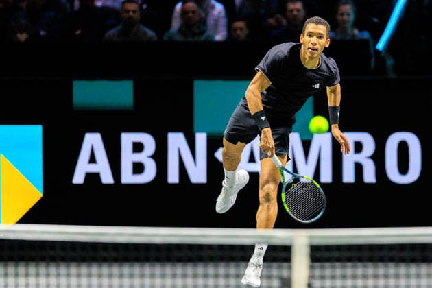 2026-02-15 ABN AMRO Open ROTTERDAM, NETHERLANDS - FEBRUARY 15: Felix Auger-Aliassime of Canada during the Final at the ABN AMRO Open at Ahoy on February 15, 2026 in Rotterdam, Netherlands. Rotterdam Ahoy Netherlands Content not available for redistribution in The Netherlands directly or indirectly through any third parties. Copyright: xMarcelxvanxPlateringenx