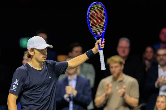 2026-02-15 ABN AMRO Open ROTTERDAM, NETHERLANDS - FEBRUARY 15: Alex de Minaur of Australia during the Final at the ABN AMRO Open at Ahoy on February 15, 2026 in Rotterdam, Netherlands. Rotterdam Ahoy Netherlands Content not available for redistribution in The Netherlands directly or indirectly through any third parties. Copyright: xMarcelxvanxPlateringenx