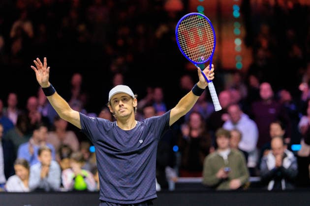 2026-02-15 ABN AMRO Open ROTTERDAM, NETHERLANDS - FEBRUARY 15: Alex de Minaur of Australia during the Final at the ABN AMRO Open at Ahoy on February 15, 2026 in Rotterdam, Netherlands. Rotterdam Ahoy Netherlands Content not available for redistribution in The Netherlands directly or indirectly through any third parties. Copyright: xMarcelxvanxPlateringenx