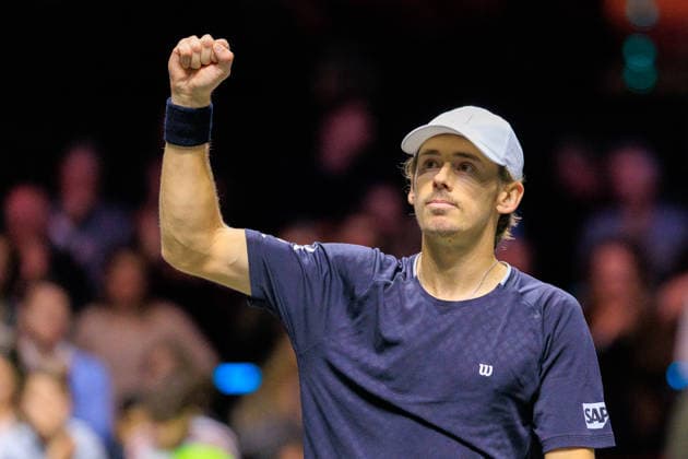 2026-02-15 ABN AMRO Open ROTTERDAM, NETHERLANDS - FEBRUARY 15: Alex de Minaur of Australia during the Final at the ABN AMRO Open at Ahoy on February 15, 2026 in Rotterdam, Netherlands. Rotterdam Ahoy Netherlands Content not available for redistribution in The Netherlands directly or indirectly through any third parties. Copyright: xMarcelxvanxPlateringenx