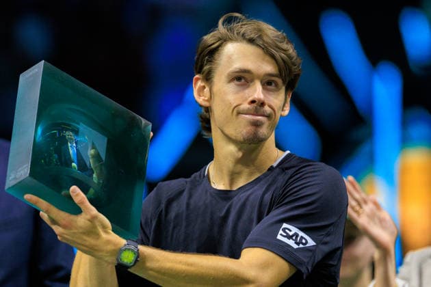 2026-02-15 ABN AMRO Open ROTTERDAM, NETHERLANDS - FEBRUARY 15: Alex de Minaur of Australia during the Final at the ABN AMRO Open at Ahoy on February 15, 2026 in Rotterdam, Netherlands. Rotterdam Ahoy Netherlands Content not available for redistribution in The Netherlands directly or indirectly through any third parties. Copyright: xMarcelxvanxPlateringenx