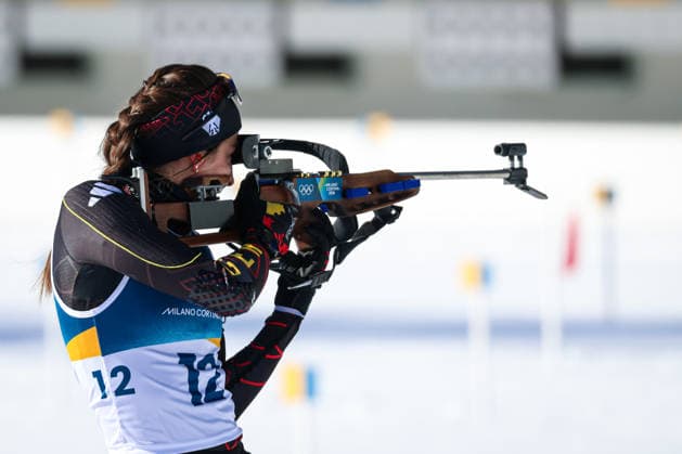 Antholz, Italien 15. Februar 2026: Biathlon Verfolgung Frauen 12,5 km - Olympia 2026 Im Bild: Vanessa Voigt (GER) Anterselva Biathlon Arena *** Antholz, Italy 15 February 2026 Biathlon Pursuit Women 12.5 km Olympic Games 2026 In the picture Vanessa Voigt GER Anterselva Biathlon Arena Copyright: xFotostandx xHettichx