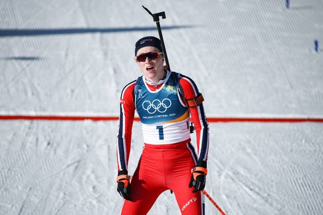 ITALY, TRENTINO-SOUTH TYROL - FEBRUARY 15, 2026: Maren Kirkeeide of Norway comes second in the women s 10km pursuit race during the 2026 Winter Olympic Games, Olympische Spiele, Olympia, OS at the Antholz-Anterselva Biathlon Arena. Mikhail Tereshchenko TASS  88761890