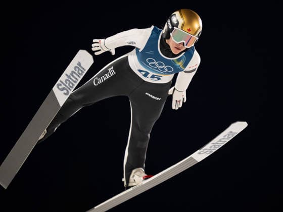 OLYMPICS - Winter Olympic Games, Olympische Spiele, Olympia, OS Milano Cortina 2026 PREDAZZO,ITALY,15.FEB.26 - OLYMPICS, Ski jumping, Skispringen, Ski, nordisch - Winter Olympic Games Milano Cortina 2026, large hill, women. Image shows Abigail Strate (CAN).  GEPAxpictures xOliverxLerch