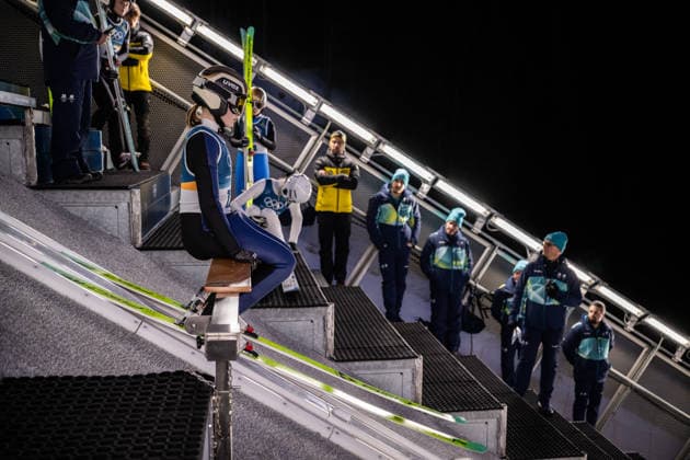 260215 Sofia Mattila of Finland ahead of the trial run in the women™s large hill individual Ski jumping, Skispringen, Ski, nordisch during day 9 of the 2026 Winter Olympics on February 15, 2026 in Predazzo. Photo: Maxim Thore BILDBYRAN kod MT MT0984 backhoppning ski jumping skihopping Olympic Games, Olympische Spiele, Olympia, OS olympics winter olympics os ol olympiska spel vinter-os olympiske leker milano cortina 2026 milan cortina 2026 milano cortina 2026 olympic games milano cortina 2026 winter olympic games milano cortina-os milano cortina-ol vinter-ol 9 bbeng dam *** 260215 Sofia Mattila of Finland ahead of the trial run in the women™s large hill individual ski jumping during day 9 of the 2026 Winter Olympics on February 15, 2026 in Predazzo Photo Maxim Thore BILDBYRAN kod MT MT0984 backhoppning ski jumping skihopping olympic games olympics winter olympics os ol olympiska spel vinter os olympiske leker milano cortina 2026 milan cortina 2026 milano cortina 2026 olympic games milano cortina 2026 winter olympic games milano cortina os milano cortina ol vinter ol 9 bbeng dam  Copyright: MAXIMxTHORE BB260215MT135