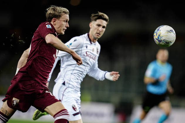 Torino™s Marcus Pedersen during the Serie A soccer match between Torino and Bologna at the Stadio Olimpico Grande Torino in Turin, north west Italy - Sunday, February 15, 2025. - Soccer .  Copyright: xMarcoxAlpozzi LaPressex