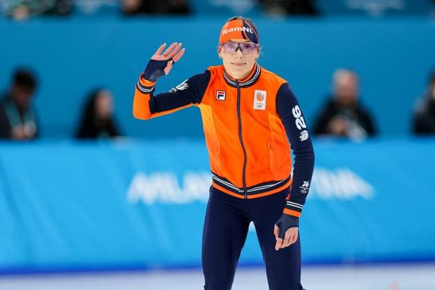 Femke Kok (NED) am 15.02.2026 im 500m Eisschnelllauf der Damen bei den Olympischen Winterspielen Mailand (Milano Cortina) in Mailand, Italien. Mailand Milano Speed skating, Eisschnelllauf Stadium Lombardei Italien *** Femke Kok NED on 15 02 2026 in the womens 500m speed skating at the Milan Milano Cortina Winter Olympics in Milan, Italy Milan Milano Speed Skating Stadium Lombardy Italy