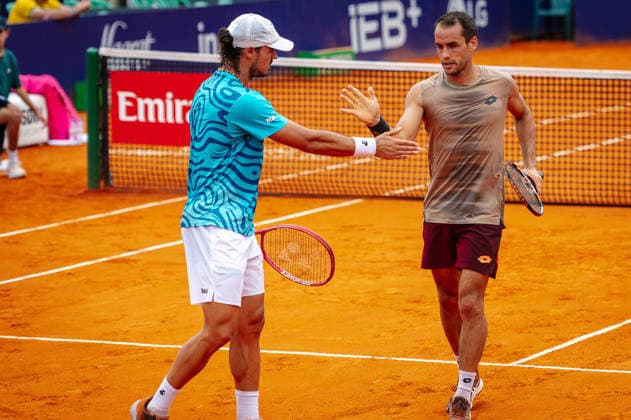 ATP, Tennis Herren Argentina Open 2026 BUENOS AIRES, AR - 15.02.2026: ATP ARGENTINA OPEN 2026 - Buenos Aires, Argentina. February 15, 2026. Nicolas Kicker (ARG) and Andrea Collarini (ARG) in action during the doubles final of the Argentina Open 2026. (Photo: Lucas Mangi Fotoarena) x2886334x  LucasxMangi