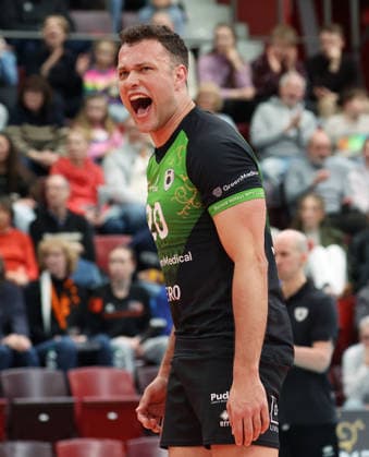 15 02 2026, Germany, Ludwigsburg Volleyball Barock Volleys MTV Ludwigsburg vs Berlin Recycling Volleys, Jeffrey Klok LB