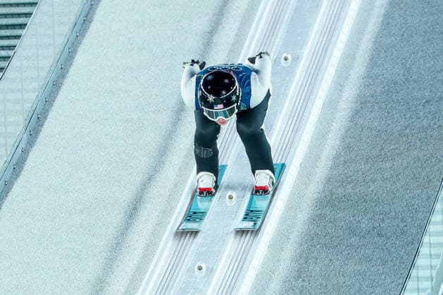 Olympische Winterspiele Milano Cortina 2026 Skispringen Großschanze Einzel Frauen am 15.02.2026 an der Predazzo Ski jumping, Skispringen, Ski, nordisch Stadium in Predazzo Josie Johnson ( USA ) *** Olympic Winter Games Milano Cortina 2026 Ski Jumping Large Hill Individual Women on 15 02 2026 at the Predazzo Ski Jumping Stadium in Predazzo Josie Johnson USA xMSx
