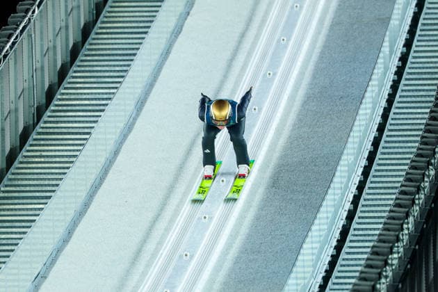 Olympische Winterspiele Milano Cortina 2026 Skispringen Großschanze Einzel Frauen am 15.02.2026 an der Predazzo Ski jumping, Skispringen, Ski, nordisch Stadium in Predazzo Agnes Reisch ( Deutschland ) *** Olympic Winter Games Milano Cortina 2026 Ski Jumping Large Hill Individual Women on 15 02 2026 at the Predazzo Ski Jumping Stadium in Predazzo Agnes Reisch Germany xMSx