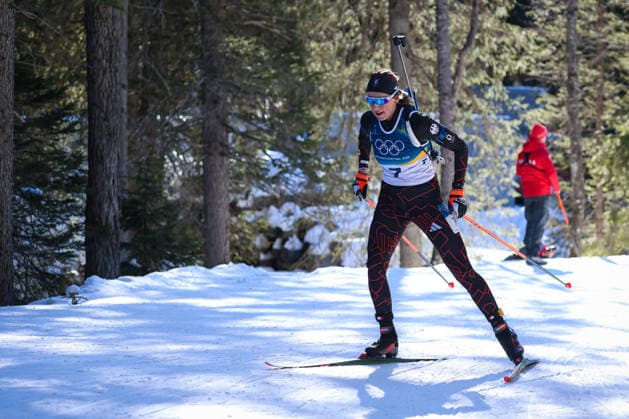Antholz, Italien 15. Februar 2026: Biathlon Verfolgung Frauen 12,5 km - Olympia 2026 Im Bild: Franziska Preuss (GER) Anterselva Biathlon Arena *** Antholz, Italy 15 February 2026 Biathlon Pursuit Women 12.5 km Olympic Games 2026 In the picture Franziska Preuss GER Anterselva Biathlon Arena Copyright: xFotostandx xHettichx