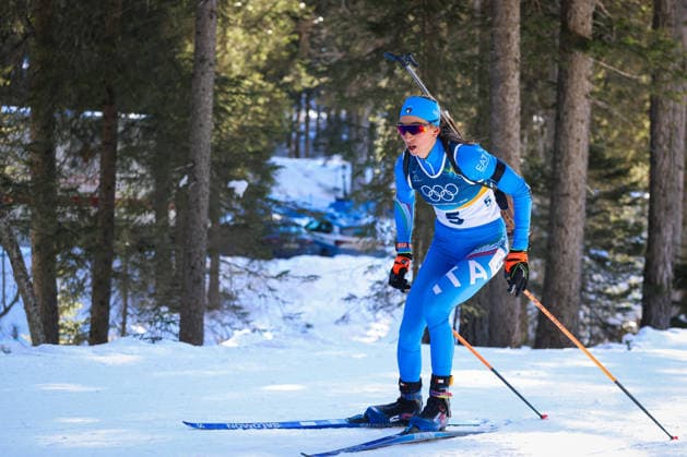 Antholz, Italien 15. Februar 2026: Biathlon Verfolgung Frauen 12,5 km - Olympia 2026 Im Bild: Lisa Vittozzi (ITA) Anterselva Biathlon Arena *** Antholz, Italy February 15, 2026 Biathlon Pursuit Women 12.5 km Olympic Games 2026 In the picture Lisa Vittozzi ITA Anterselva Biathlon Arena Copyright: xFotostandx xHettichx