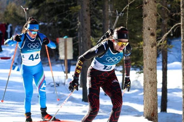 Antholz, Italien 15. Februar 2026: Biathlon Verfolgung Frauen 12,5 km - Olympia 2026 Im Bild: Vanessa Voigt (GER) Anterselva Biathlon Arena *** Antholz, Italy 15 February 2026 Biathlon Pursuit Women 12.5 km Olympic Games 2026 In the picture Vanessa Voigt GER Anterselva Biathlon Arena Copyright: xFotostandx xHettichx