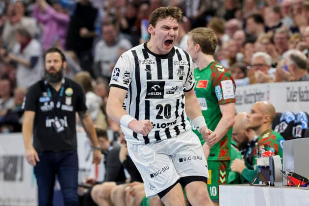 Lukas Laube THW Kiel cheers, DAIKIN Handball Bundesliga, THW Kiel v SC Magdeburg, Wunderino Arena on February 15, 2026 in Kiel, Germany Photo by Marco Steinbrenner DeFodi Images Lukas Laube THW Kiel cheers, DAIKIN Handball Bundesliga, THW Kiel v SC Magdeburg, Wunderino Arena, February 15, 2026 in Kiel, Germany Photo by Marco Steinbrenner DeFodi Images