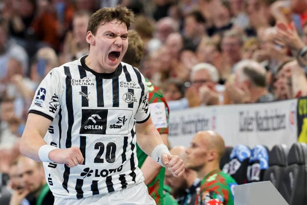 Lukas Laube THW Kiel cheers, DAIKIN Handball Bundesliga, THW Kiel v SC Magdeburg, Wunderino Arena on February 15, 2026 in Kiel, Germany Photo by Marco Steinbrenner DeFodi Images Lukas Laube THW Kiel cheers, DAIKIN Handball Bundesliga, THW Kiel v SC Magdeburg, Wunderino Arena, February 15, 2026 in Kiel, Germany Photo by Marco Steinbrenner DeFodi Images