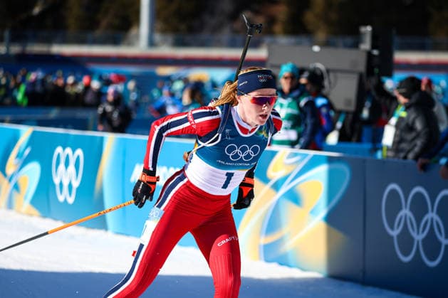 Antholz, Italien 15. Februar 2026: Biathlon Verfolgung Frauen 12,5 km - Olympia 2026 Im Bild: Marien Kirkeeide (NOR) Anterselva Biathlon Arena *** Antholz, Italy 15 February 2026 Biathlon Pursuit Women 12.5 km Olympia 2026 In the picture Marien Kirkeeide NOR Anterselva Biathlon Arena Copyright: xFotostandx xHettichx