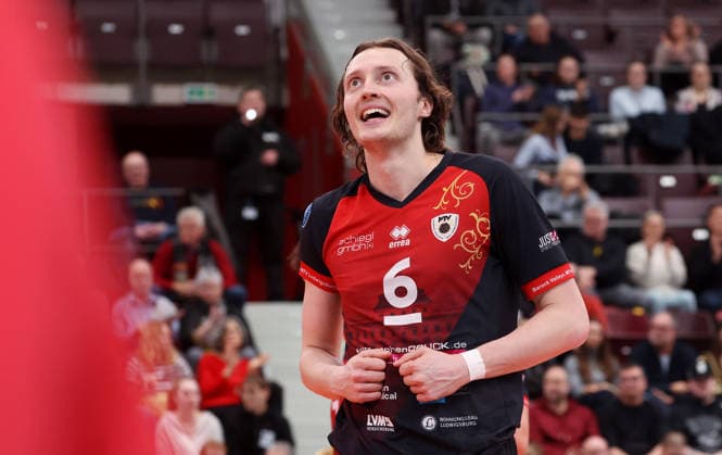 15 02 2026, Germany, Ludwigsburg Volleyball Barock Volleys MTV Ludwigsburg vs Berlin Recycling Volleys, Ben Simon Bonin LB