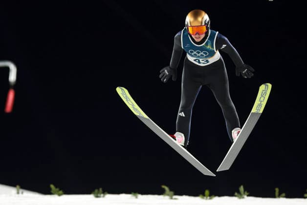 OLYMPICS - Winter Olympic Games, Olympische Spiele, Olympia, OS Milano Cortina 2026 PREDAZZO,ITALY,15.FEB.26 - OLYMPICS, Ski jumping, Skispringen, Ski, nordisch - Winter Olympic Games Milano Cortina 2026, large hill, women. Image shows Katharina Schmid (GER).  GEPAxpictures xMatthiasxTrinkl