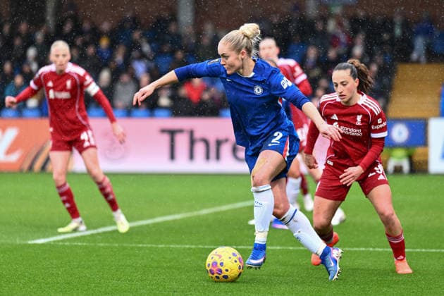 Ellie Carpenter (2 Chelsea) in action during the Barclays Women s Super League match between Chelsea and Liverpool at Kingsmeadow on February 15, 2026 in Kingston upon Thames, England. (Photo by Yaroslav Dunka Sports Press Photo) Copyright: xYaroslavxDunkax xSPPx Sportspressphoto_SPR93235