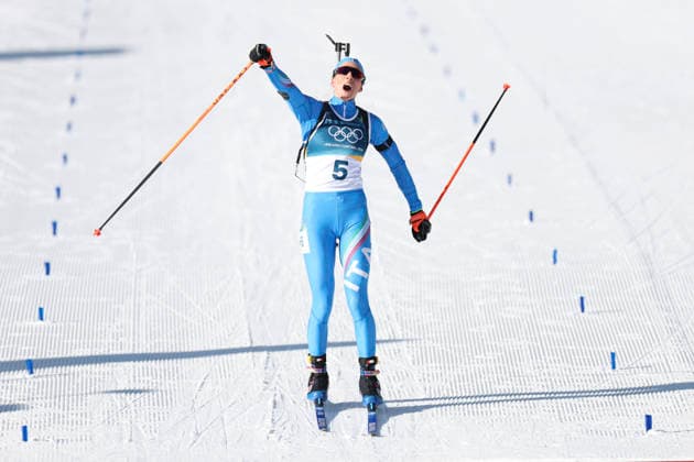 (260215) -- ANTERSELVA), Feb. 15, 2026 -- Lisa Vittozzi of Italy celebrates after the biathlon women s 10km pursuit at the 2026 Milan-Cortina Winter Olympics in Anterselva, Italy, Feb. 15, 2026. ) (MICO2026)ITALY-ANTERSELVA-OLYMPIC Winter games, Winterspiele,Spiele, Summer games BIATHLON-WOMEN S 10KM PURSUIT ZhangxTao 