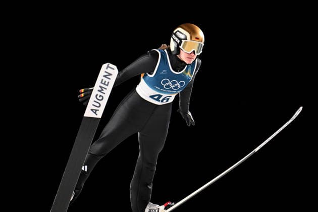 Predazzo, Italy, February 15th 2026. Selina Freitag of Germany in action during the Ski jumping, Skispringen, Ski, nordisch Womens Large Hill Individual competition of the Olympic Winter games, Winterspiele,Spiele, Summer games 2026 in Predazzo, Italy. (Photo by Igor Kupljenik Sports Press Photo)  Copyright: xIgorxKupljenikx xSPPx Sportspressphoto_SPR93257