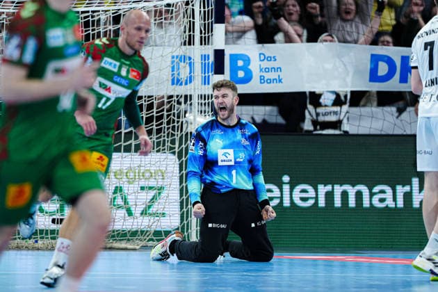 Cheers after Gonzalo Perez de Vargas THW Kiel, 01 GER, THW Kiel vs SC Magdeburg, Handball, 1 Bundesliga, Matchday 21, Season 2025 2026, 15 02 2026 GER, THW Kiel vs SC Magdeburg, Handball, 1 Bundesliga, Matchday 21, Season 2025 2026, 15 02 2026 Kiel Copyright: xEibner-Pressefoto MarcelxvonxFehrnx EP_MFN