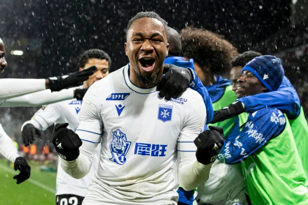 FOOTBALL : Metz fc vs Auxerre - ligue 1 - Metz - 15 2 26 Joie des joueurs de l equipe de Auxerre apres le but de Lassine Sinayoko 10  Copyright: xx