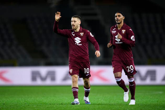 Torino FC v Bologna FC - Serie A Nikola Vlasic of Torino FC celebrates after scoring a goal during the Serie A football match between Torino FC and Bologna FC. Turin Italy Copyright: xNicolòxCampox