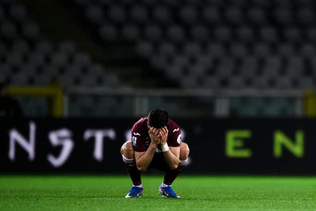 Torino FC v Bologna FC - Serie A Giovanni Simeone of Torino FC looks dejected during the Serie A football match between Torino FC and Bologna FC. Turin Italy Copyright: xNicolòxCampox