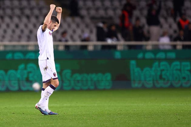 Remo Freuler (Bologna Fc) celebrate after winning, Serie A, Torino FC v Bologna FC 1909 , Olimpico, February 15, 2026, Turin, Italy.